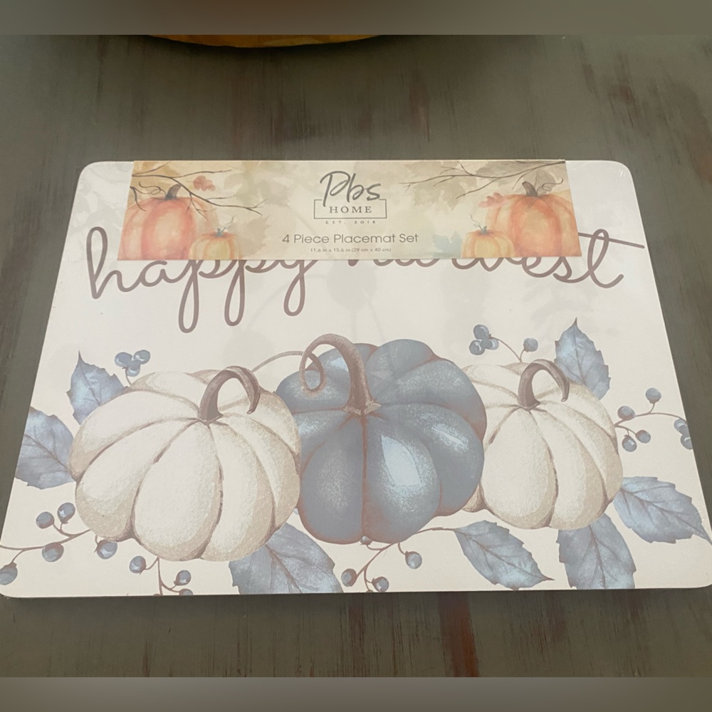 PBS home Happy Harvest cork placemat set of 4 - Brand new!  LAST SET
